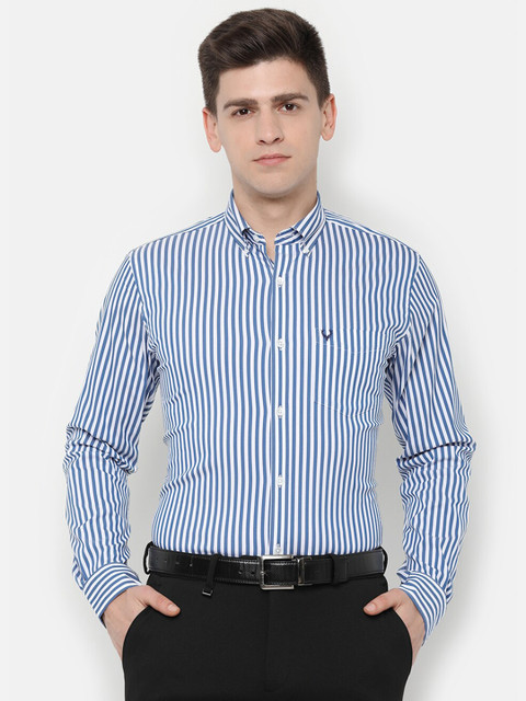 

Allen Solly Men Blue Slim Fit Striped Formal Shirt