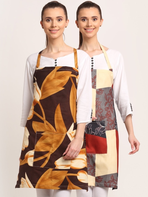 

TAG 7 Unisex Pack Of 2 Multicoloured Printed Aprons, Multi