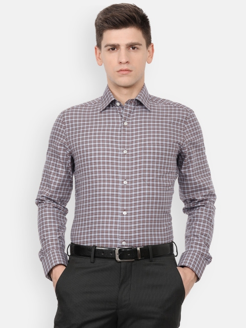 

Louis Philippe Men White Checked Casual Shirt