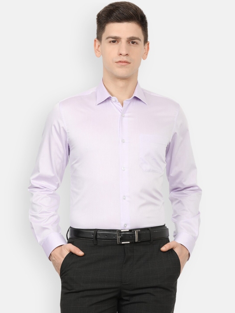 

Louis Philippe Men Lavender Slim Fit Textured Opaque Self Design Cotton Formal Shirt