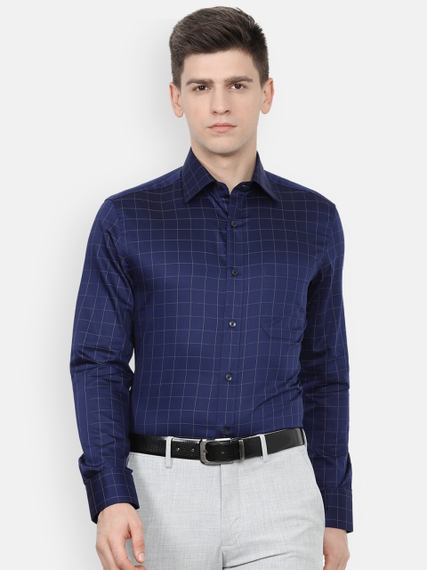

Louis Philippe Men Navy Blue Checked Formal Shirt