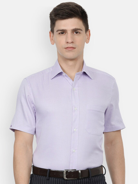 

Louis Philippe Men Lavender Textured Cotton Formal Shirt