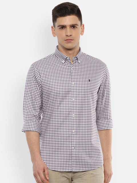 

Louis Philippe Sport Men White Slim Fit Gingham Checks Checked Casual Shirt
