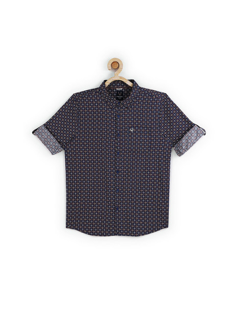 

Allen Solly Junior Boys Navy Blue Slim Fit Printed Casual Shirt