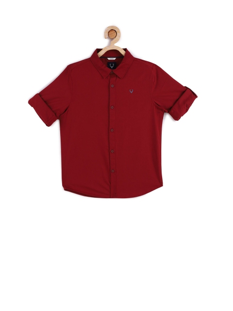 

Allen Solly Junior Boys Maroon Slim Fit Solid Casual Shirt