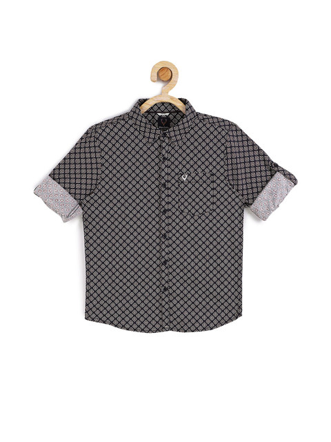

Allen Solly Junior Boys Navy Blue Slim Fit Printed Casual Shirt