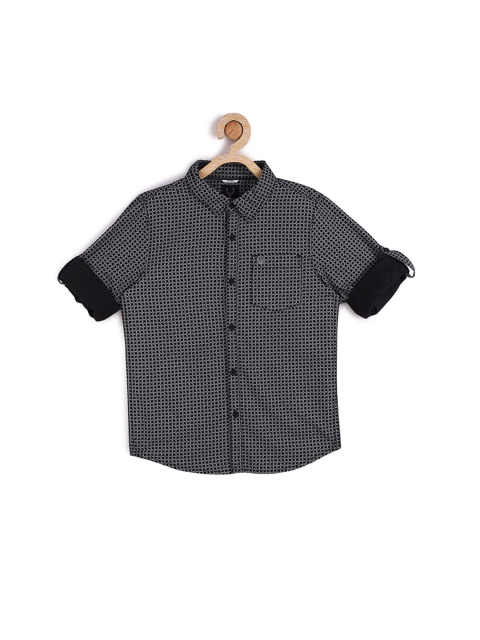 

Allen Solly Junior Boys Black Slim Fit Printed Casual Shirt