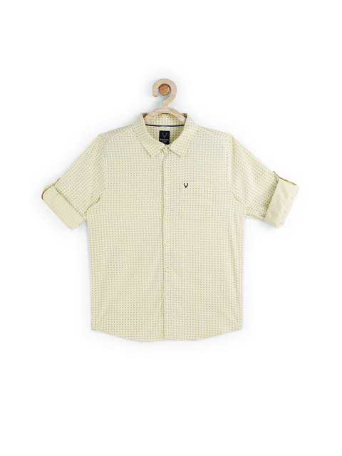 

Allen Solly Junior Boys Yellow Slim Fit Printed Casual Shirt