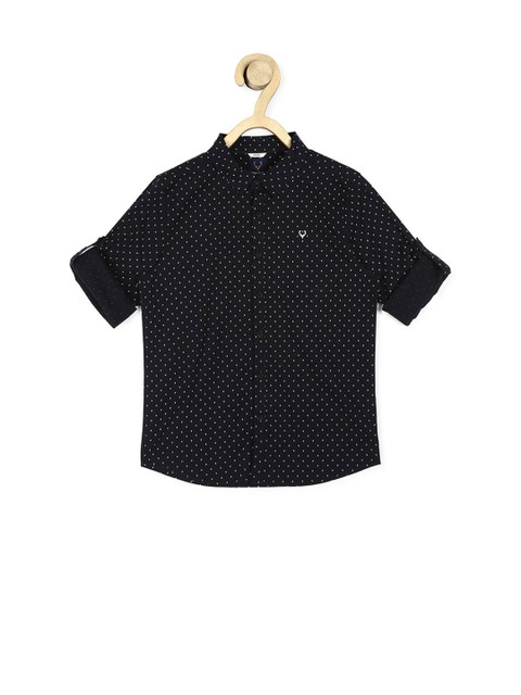 

Allen Solly Junior Boys Black Slim Fit Printed Casual Shirt