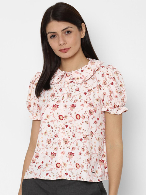 

Allen Solly Woman Women Cream-Coloured Floral Printed Casual Shirt