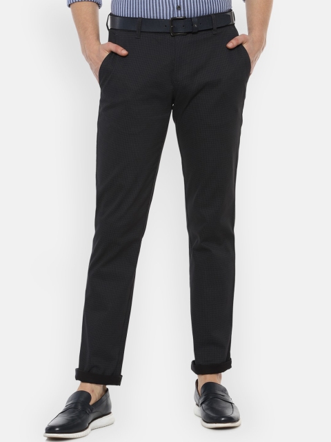 

Louis Philippe Sport Men Black Checked Slim Fit Chinos