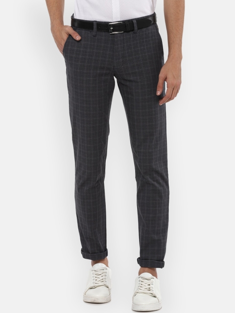 

Louis Philippe Sport Men Grey Checked Slim Fit Trousers