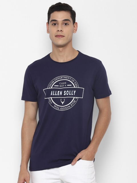 

Allen Solly Men Navy Blue Typography Printed T-shirt