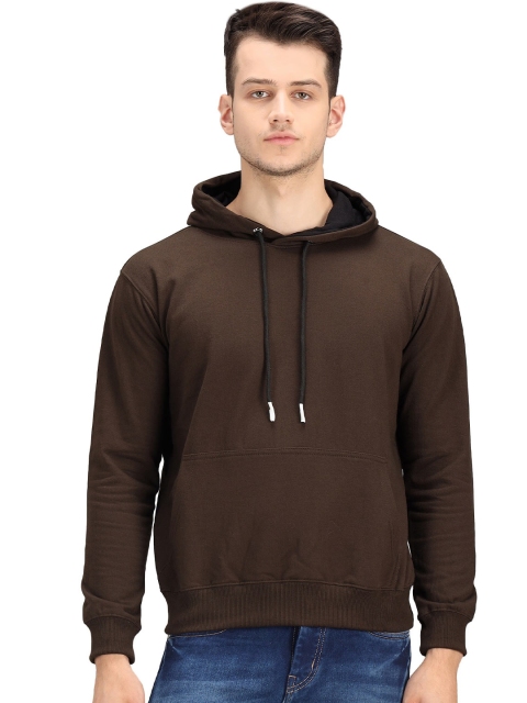 

PockMAN Men Olive Green Hooded Sweatshirt