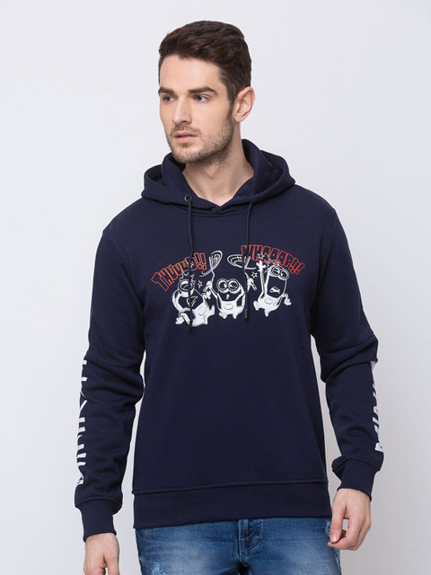 

Status Quo Men Navy Blue Printed Sweatshirt
