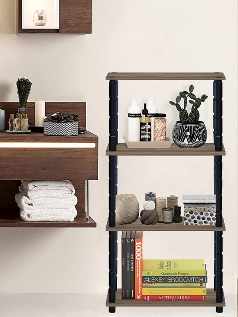 

Tormeti Brown Solid Wooden 4-Tier Rectangle Rack