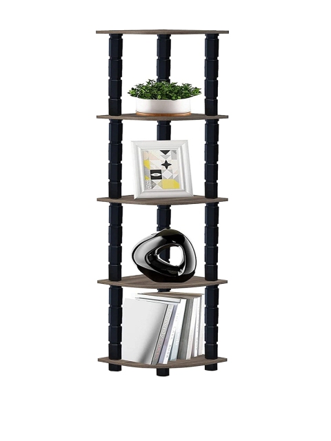 

Tormeti Brown & Black Solid Wooden 5-Tier Corner Rack