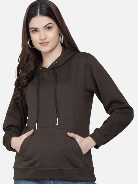 

PockMAN Women Olive Green Hooded Sweatshirt