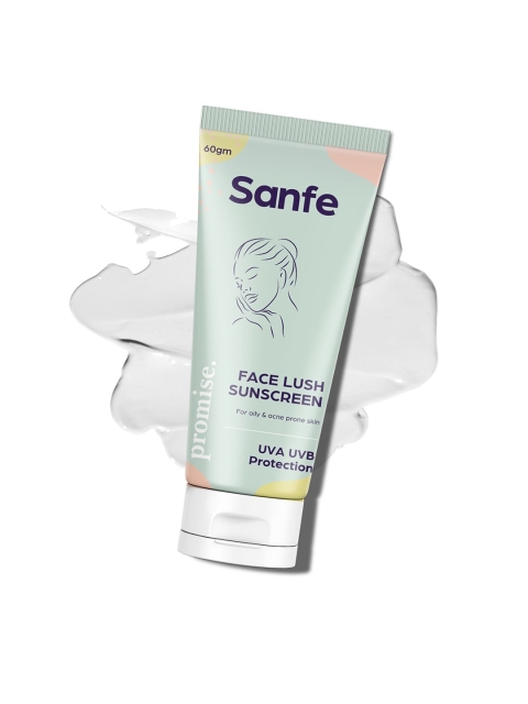 

Sanfe Face Lush SPF 50 Sunscreen For Oily & Acne Prone Skin - 60 Gm, White