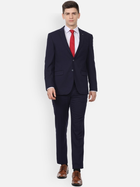 

Van Heusen Men Navy Blue Solid Slim Fit Single-Breasted 2-Piece Formal Suit