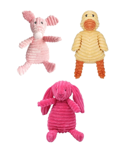 

Emily pets Pink Dog & Cat Squeaky Toy