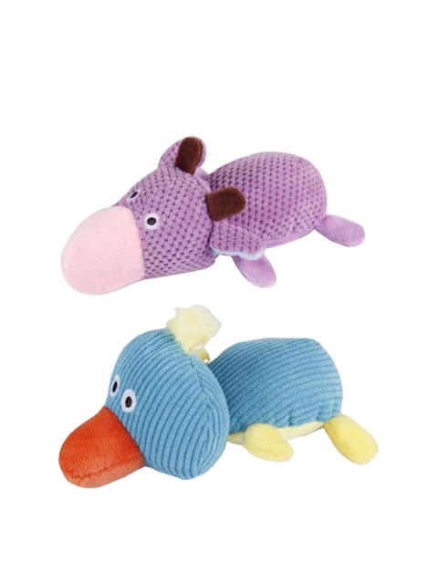 

Emily Pets Set Of 2 Purple & Blue Dog Cat Squeaky Toys