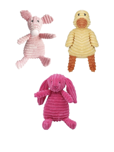 

Emily pets Pink Dog & Cat Squeaky Toy