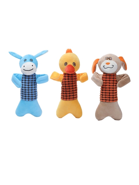 

Emily pets Yellow Dog & Cat Squeaky Toy