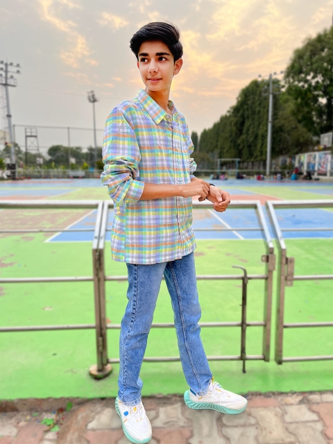 

YK Boys Multicoloured Tartan Checks Checked Casual Shirt, Multi
