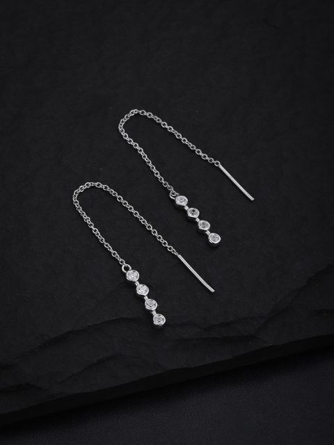 

VANBELLE 925 Sterling Silver Rhodium Plated Contemporary Drop Earrings