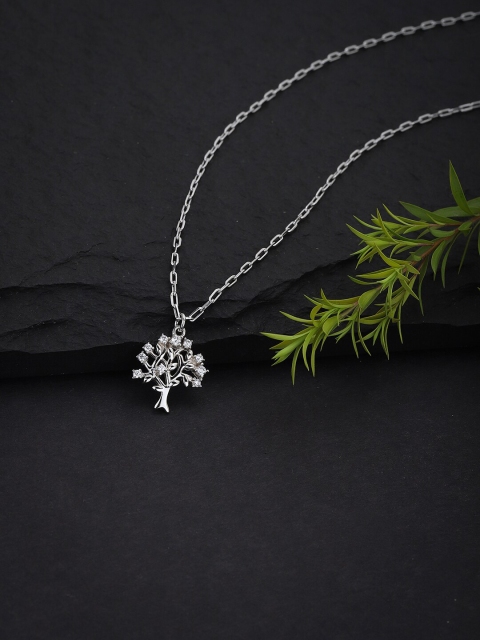 

VANBELLE Silver-Toned Sterling Silver Rhodium-Plated Necklace