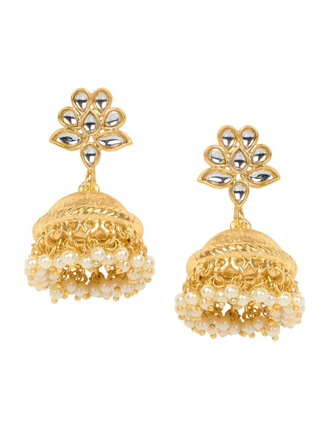

INDYA Gold-Toned Dome Shaped Jhumkas Earrings