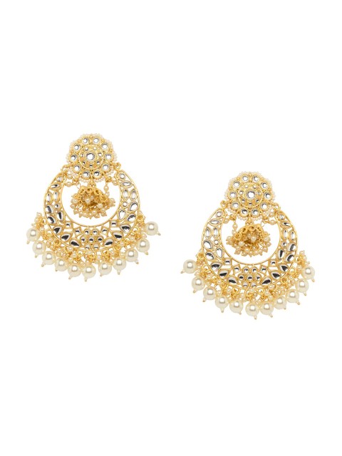 

INDYA Gold-Toned Contemporary Chandbalis Earrings