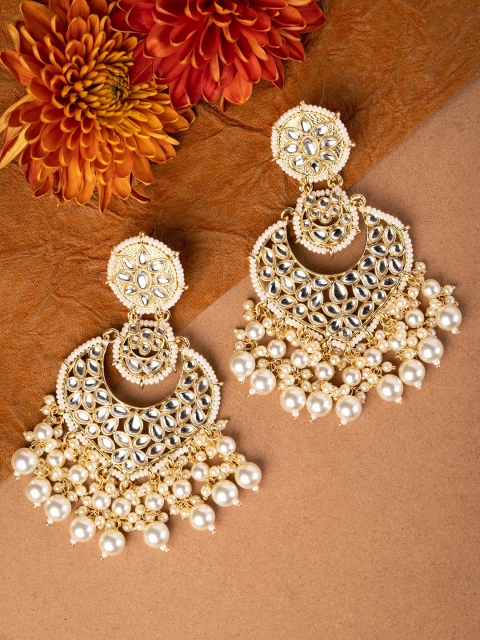 

INDYA Gold-Toned Contemporary Chandbalis Earrings