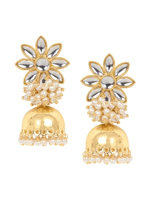 

INDYA Gold-Toned Contemporary Jhumkas Earrings