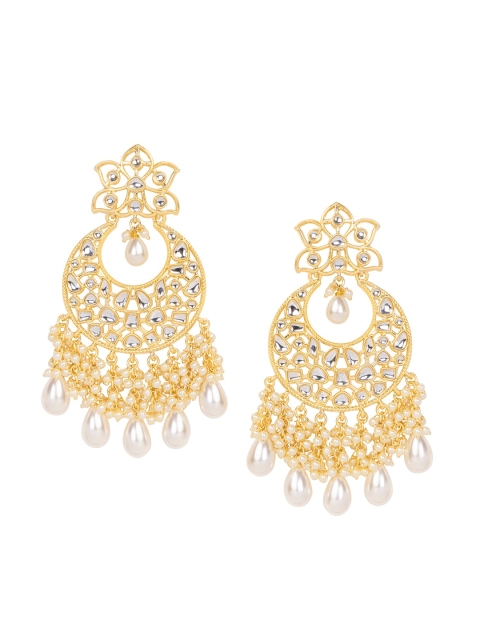 

INDYA Gold-Toned Contemporary Chandbalis Earrings