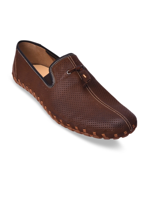 

Pavers England Men Coffee Brown Textured Loafers