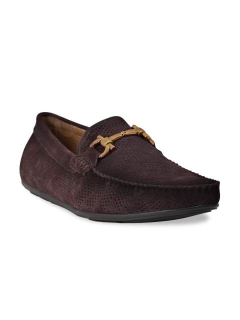 

Cobblerz Men Coffee Brown Textured Suede Loafers