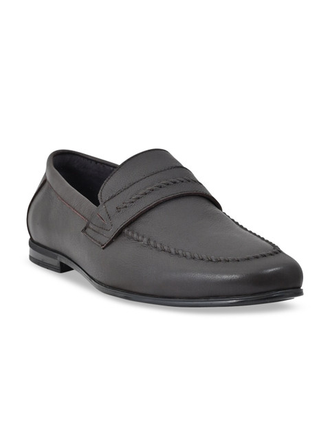 

Cobblerz Men Coffee Brown Leather Slip-On Sneakers