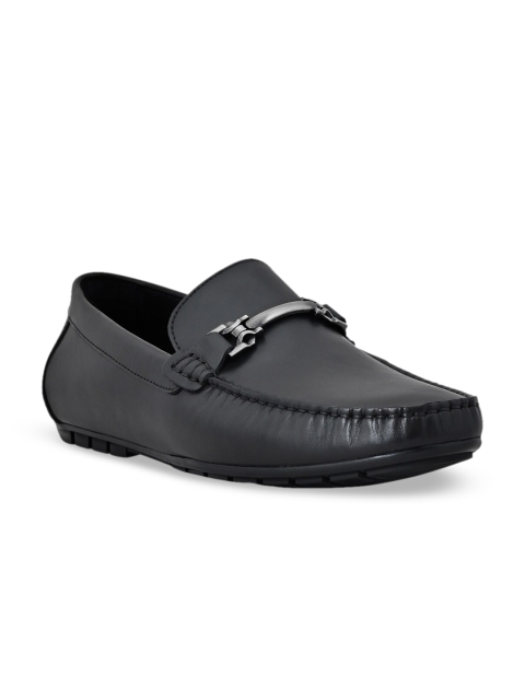 

Cobblerz Men Black Solid Leather Loafers