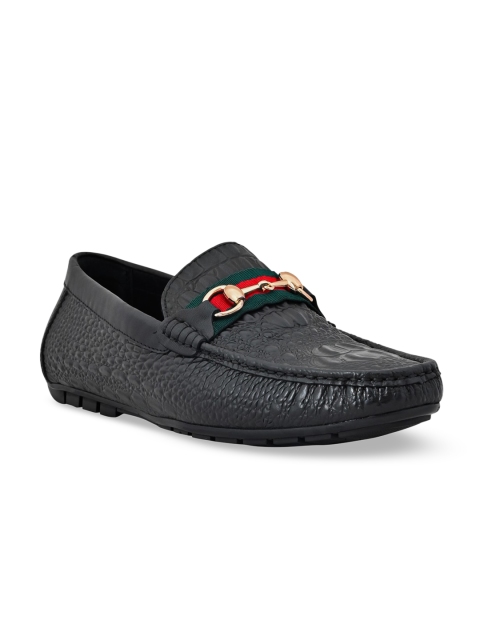 

Cobblerz Men Black Textured Leather Loafers