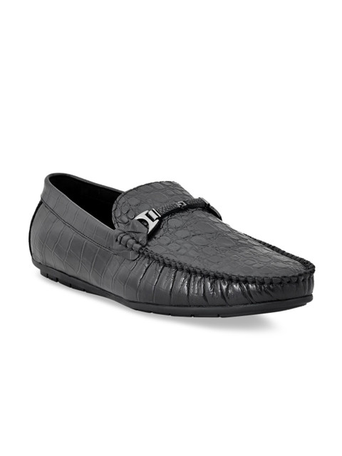 

Cobblerz Men Black Textured Leather Loafers