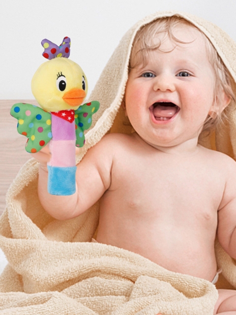 

Baby Moo Multicolour Baby Duckling Handheld Rattle Toy, Multi