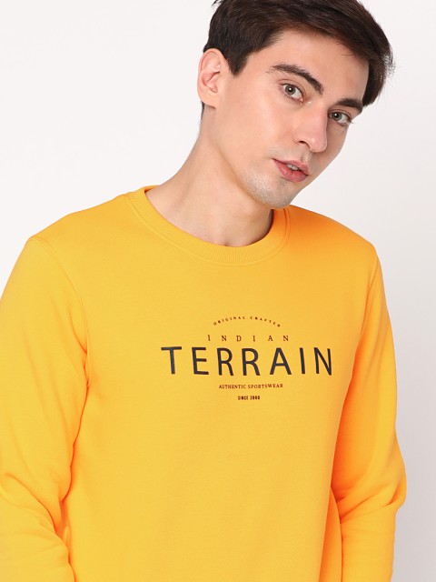 

Indian Terrain Men Yellow Printed Sweatshirt