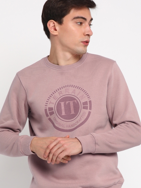 

Indian Terrain Men Brown Printed Sweatshirt