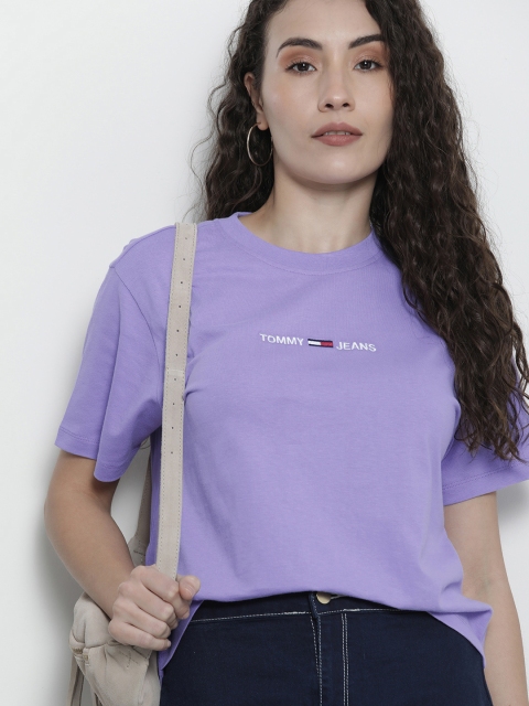 

Tommy Hilfiger Women Purple Brand Logo T-shirt