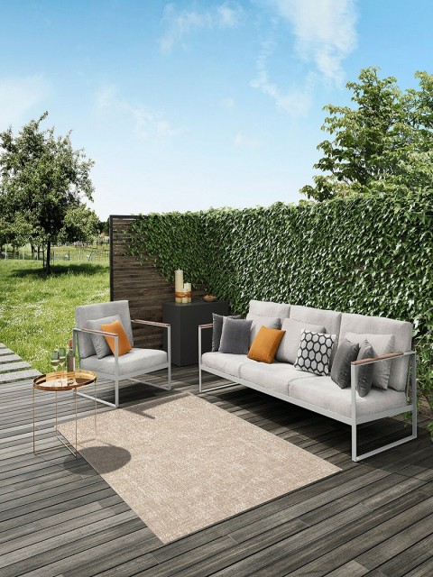 

DDecor Beige Solid Small Outdoor Carpet