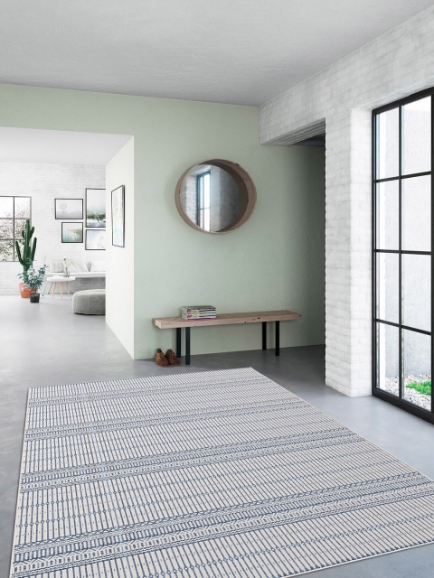 

DDecor Navy Blue Striped Floor Rug