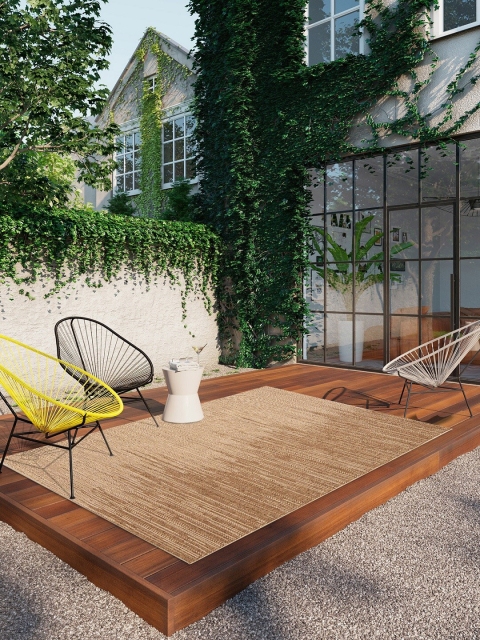 

DDecor Brown Solid Medium Outdoor Rug Carpet