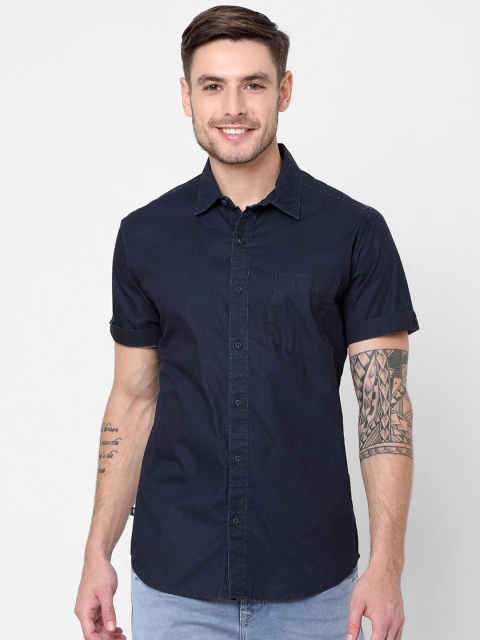 

Mufti Men Blue Slim Fit Pure Cotton Casual Shirt
